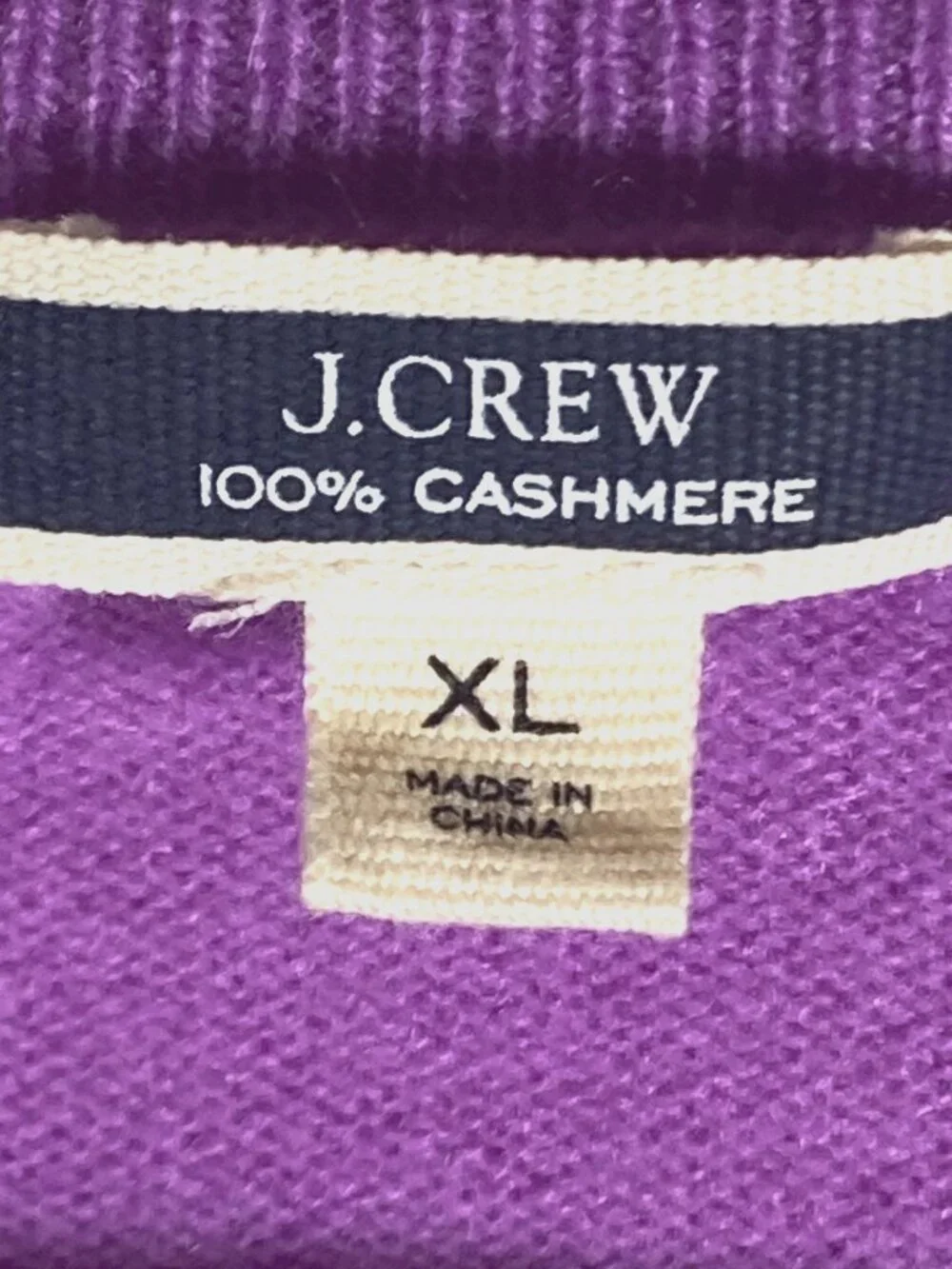 J. Crew Womens wisteria lavender Purple 100% Cashmere Crewneck Sweater XL